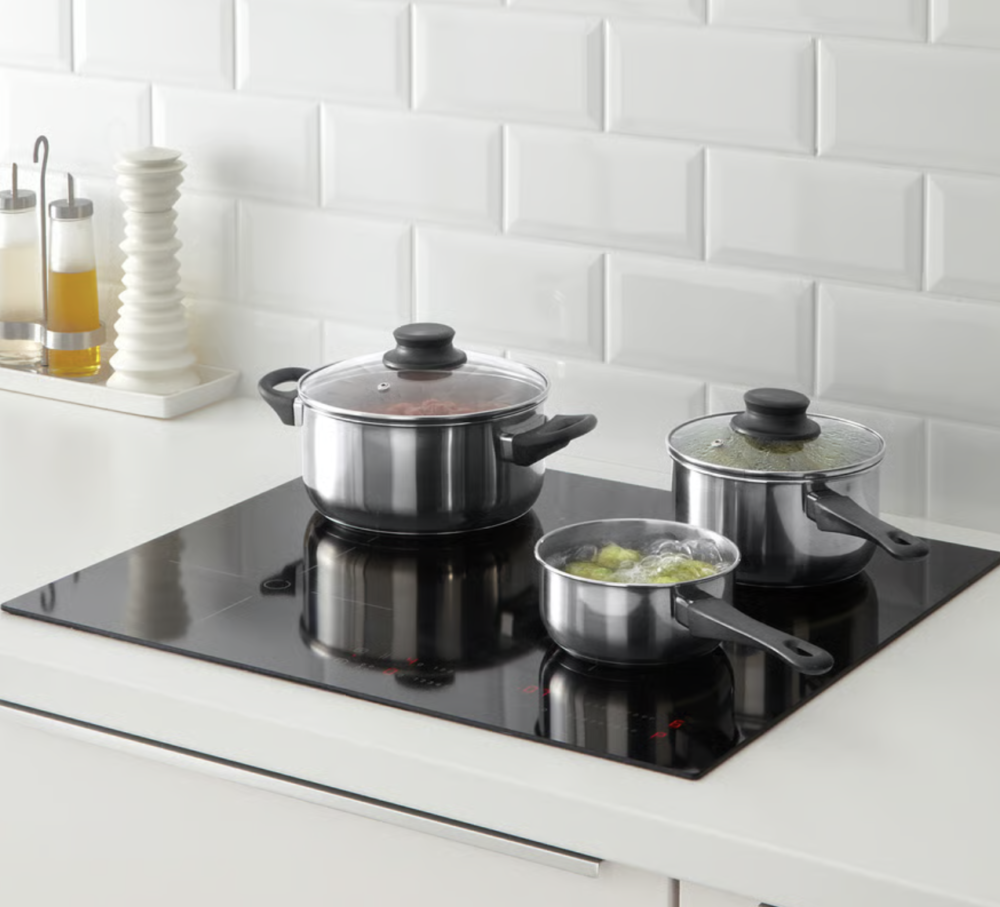 Batería de cocina, 5 piezas, vidrio/acero inoxidable | Annons