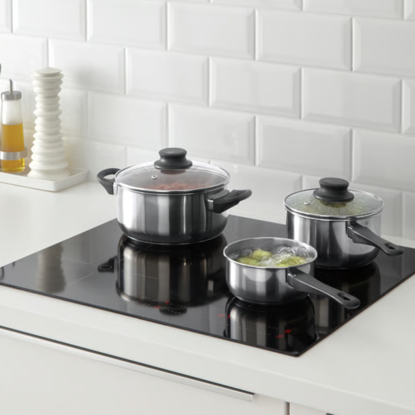 Batería de cocina, 5 piezas, vidrio/acero inoxidable | Annons